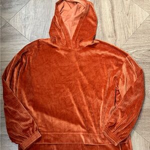 Crave Fame Women's Orange Corduroy Hoodie